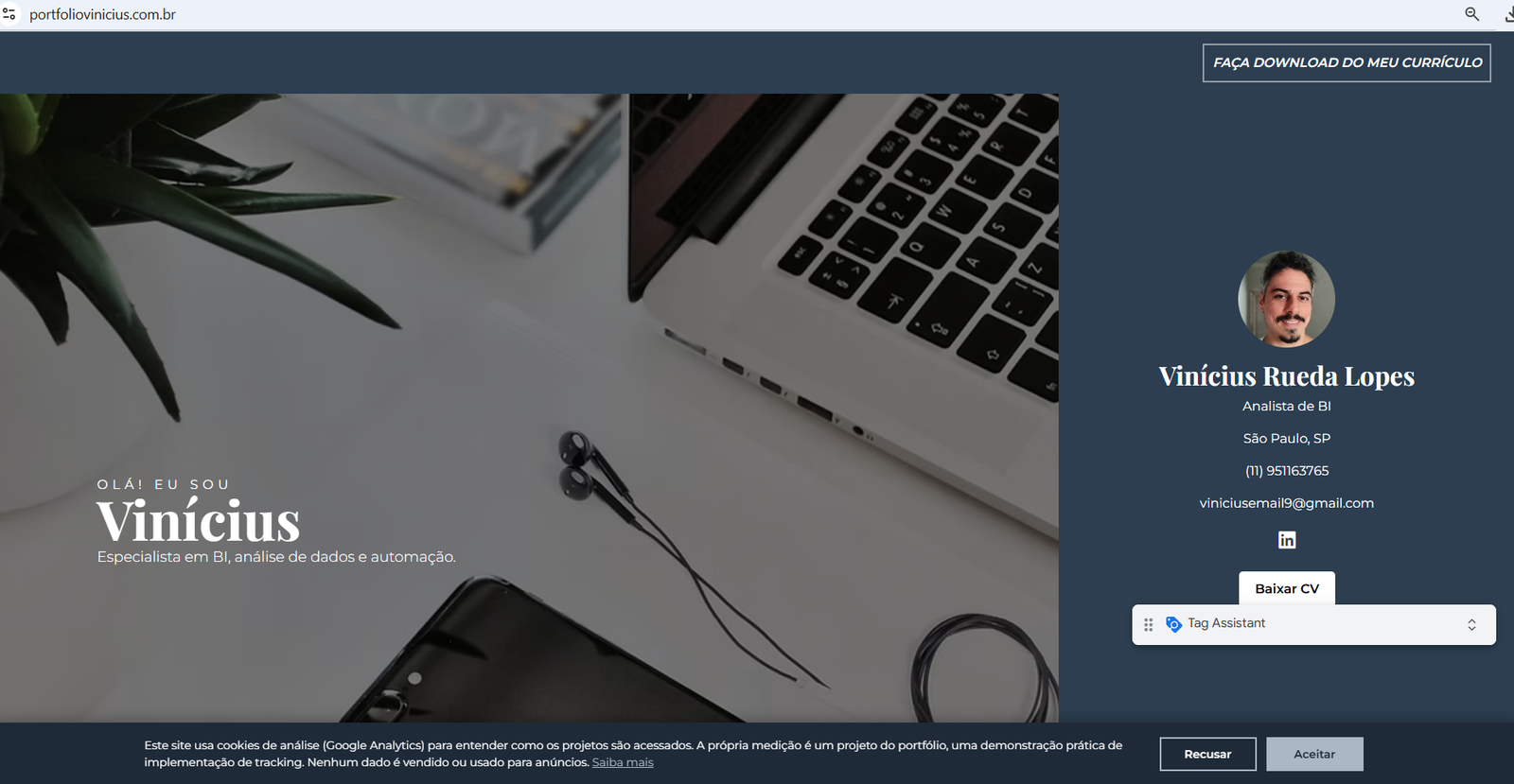 Banner de consentimento no site
